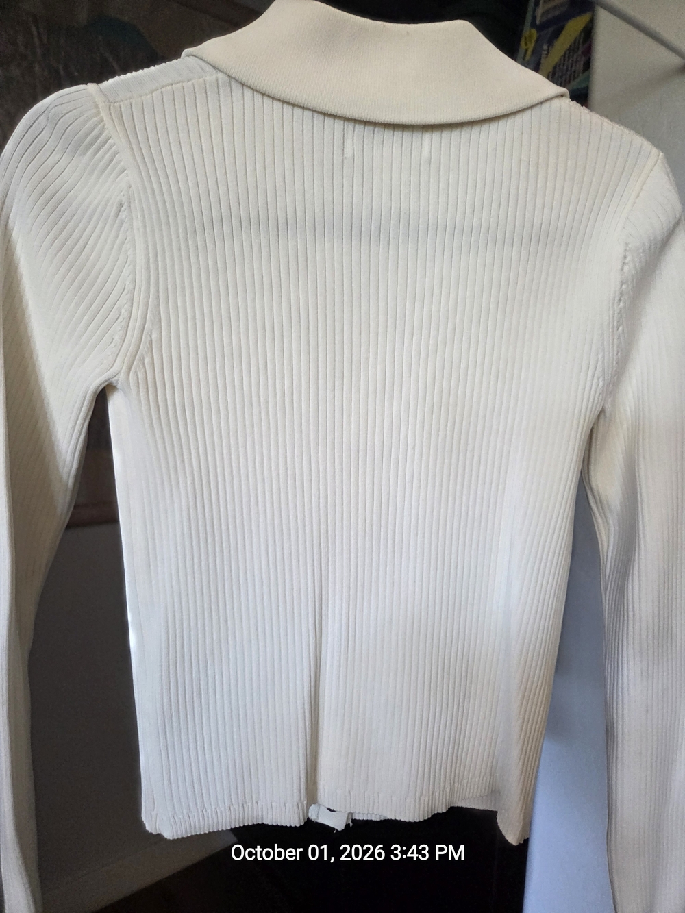 Jason Wu Cream Knitted Ribbed Button-Front Jacket - Picture 5 of 5